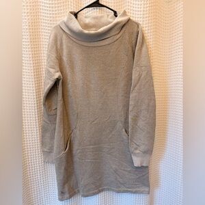 Lole Stone Gray Cowl Neck Sweater Dress